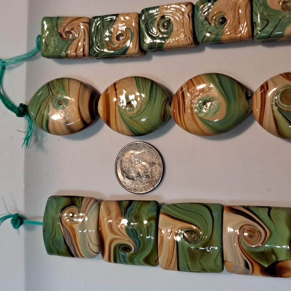 Vintage ceramic painted beads for jewelry making